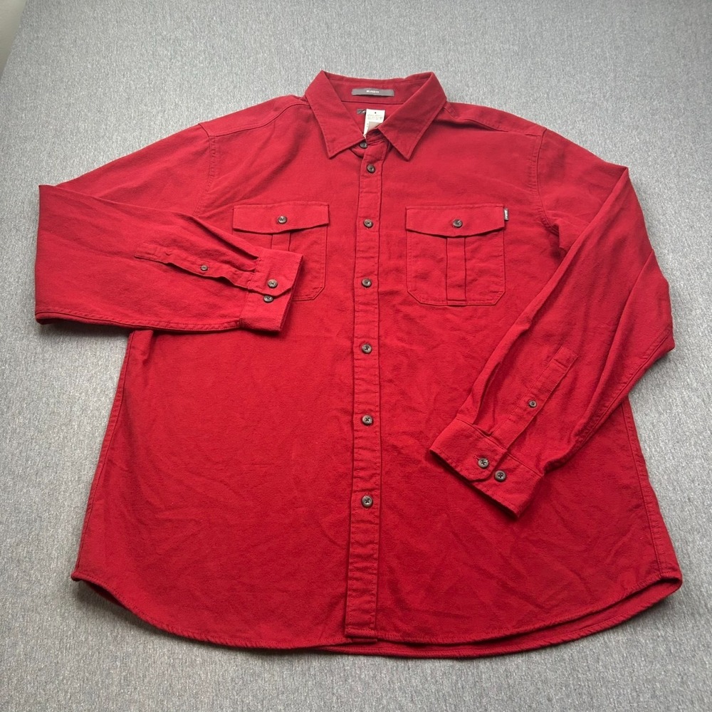 Eddie Bauer Relaxed Fit 2 Pocket Flannel Button Up Long Sleeve Shirt Mens XL Red - Picture 2 of 16